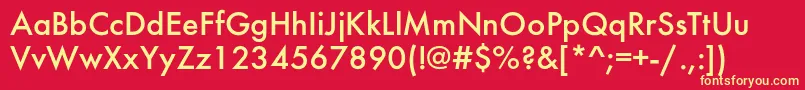 Futurafuturisc Font – Yellow Fonts on Red Background