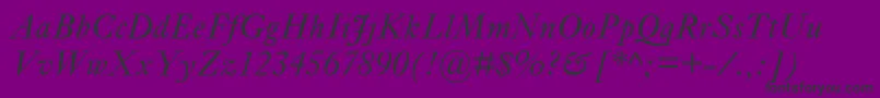 フォントEhrhardtMtItalic – 紫の背景に黒い文字
