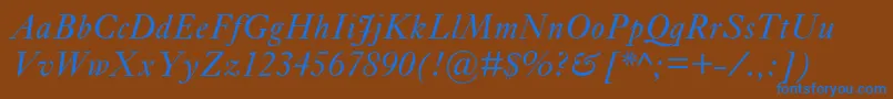 EhrhardtMtItalic Font – Blue Fonts on Brown Background