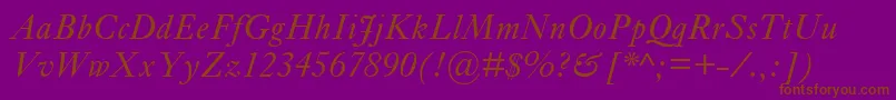 EhrhardtMtItalic Font – Brown Fonts on Purple Background