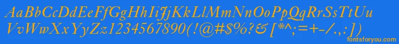 EhrhardtMtItalic Font – Orange Fonts on Blue Background