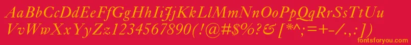 EhrhardtMtItalic Font – Orange Fonts on Red Background