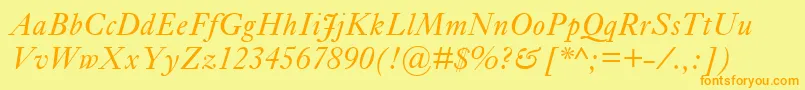 EhrhardtMtItalic Font – Orange Fonts on Yellow Background