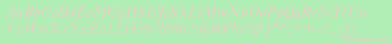 EhrhardtMtItalic Font – Pink Fonts on Green Background