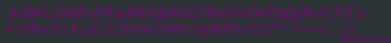 フォントEhrhardtMtItalic – 黒い背景に紫のフォント
