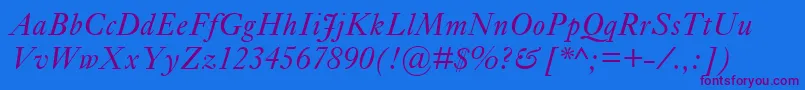 EhrhardtMtItalic Font – Purple Fonts on Blue Background