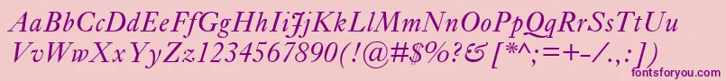 EhrhardtMtItalic Font – Purple Fonts on Pink Background