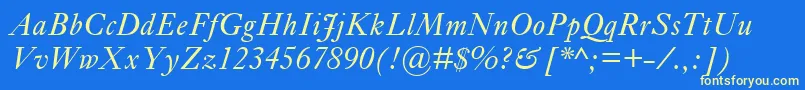 EhrhardtMtItalic Font – Yellow Fonts on Blue Background