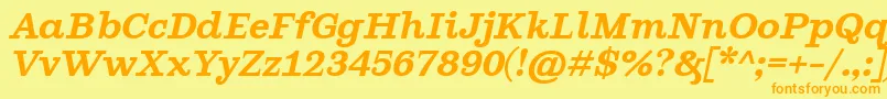 GhostlightSemibolditalic Font – Orange Fonts on Yellow Background