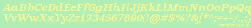 GhostlightSemibolditalic-fontti – keltaiset fontit vihreällä taustalla