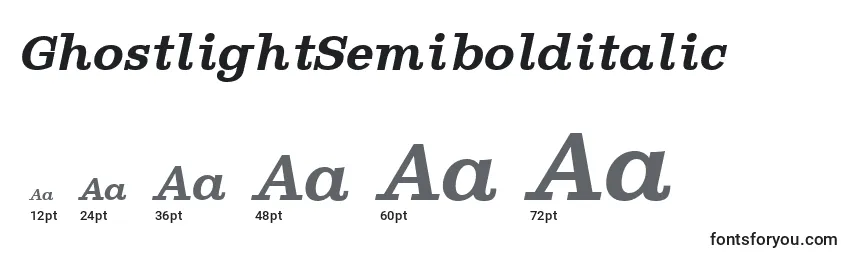 GhostlightSemibolditalic Font Sizes