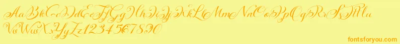 KazincbarcikascriptDemo Font – Orange Fonts on Yellow Background