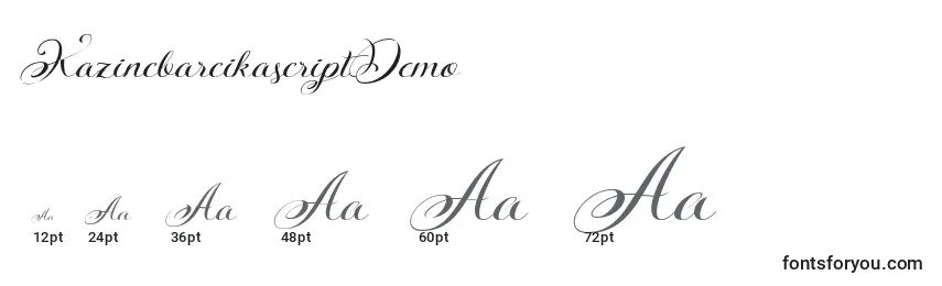 KazincbarcikascriptDemo Font Sizes