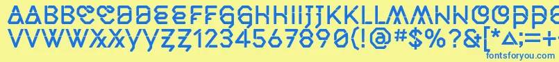 MiddlecaseNextSolid Font – Blue Fonts on Yellow Background