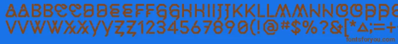 フォントMiddlecaseNextSolid – 茶色の文字が青い背景にあります。