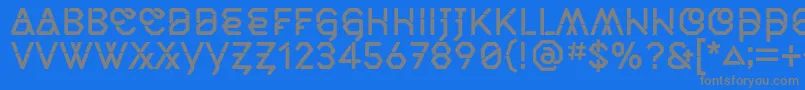 フォントMiddlecaseNextSolid – 青い背景に灰色の文字