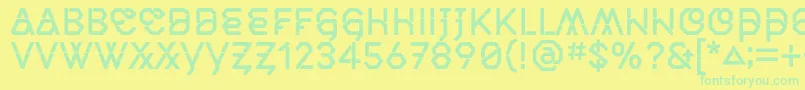 フォントMiddlecaseNextSolid – 黄色い背景に緑の文字