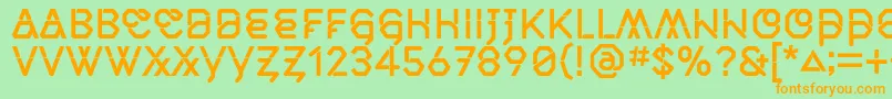 MiddlecaseNextSolid Font – Orange Fonts on Green Background