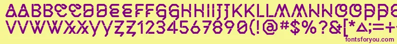 MiddlecaseNextSolid Font – Purple Fonts on Yellow Background