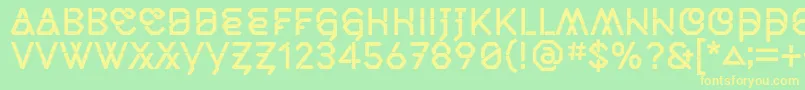 MiddlecaseNextSolid Font – Yellow Fonts on Green Background