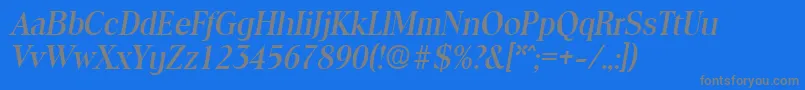 ToledoMediumita-Schriftart – Graue Schriften auf blauem Hintergrund