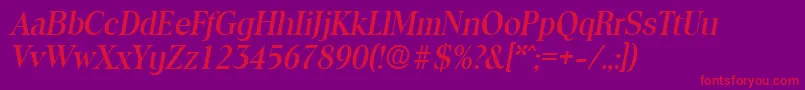 ToledoMediumita Font – Red Fonts on Purple Background