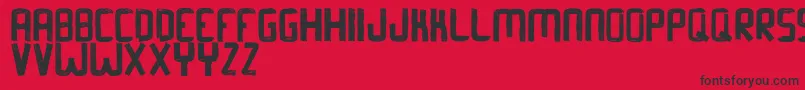 フォントBarkerAllcapsdemo – 赤い背景に黒い文字