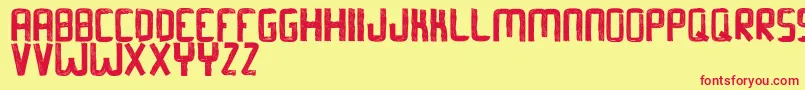 BarkerAllcapsdemo Font – Red Fonts on Yellow Background