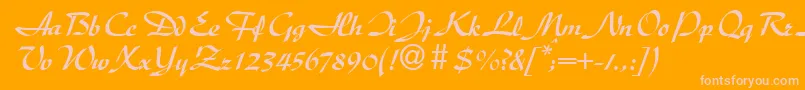 fuente D730ScriptRegular – Fuentes Rosadas Sobre Fondo Naranja