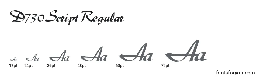 D730ScriptRegular Font Sizes