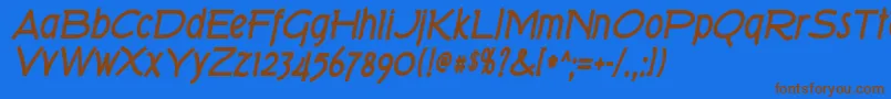 Tork ffy Font – Brown Fonts on Blue Background