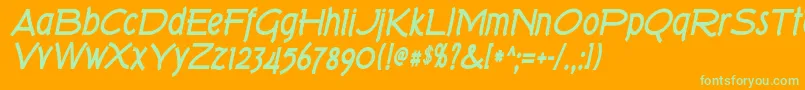 Tork ffy Font – Green Fonts on Orange Background