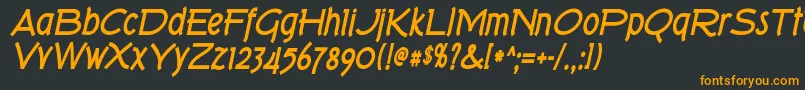 Шрифт Tork ffy – оранжевые шрифты на чёрном фоне