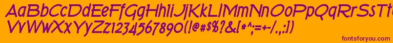 Police Tork ffy – polices violettes sur fond orange