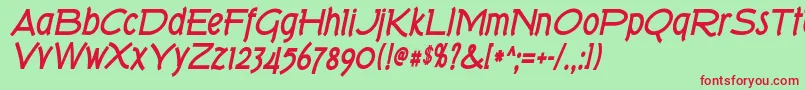 Tork ffy Font – Red Fonts on Green Background