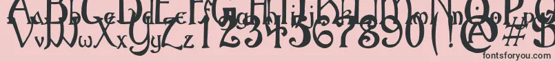 GothicBirthdayCake Font – Black Fonts on Pink Background