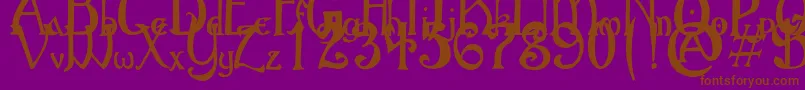 GothicBirthdayCake-Schriftart – Braune Schriften auf violettem Hintergrund