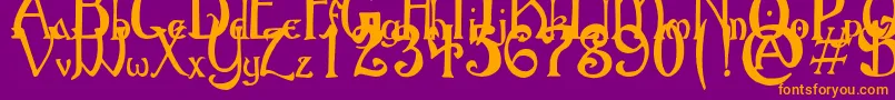 GothicBirthdayCake Font – Orange Fonts on Purple Background