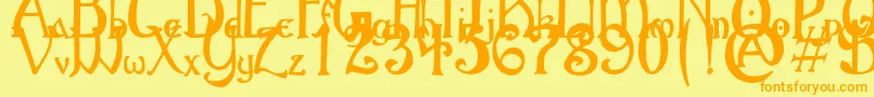 GothicBirthdayCake Font – Orange Fonts on Yellow Background