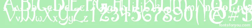 GothicBirthdayCake Font – White Fonts on Green Background