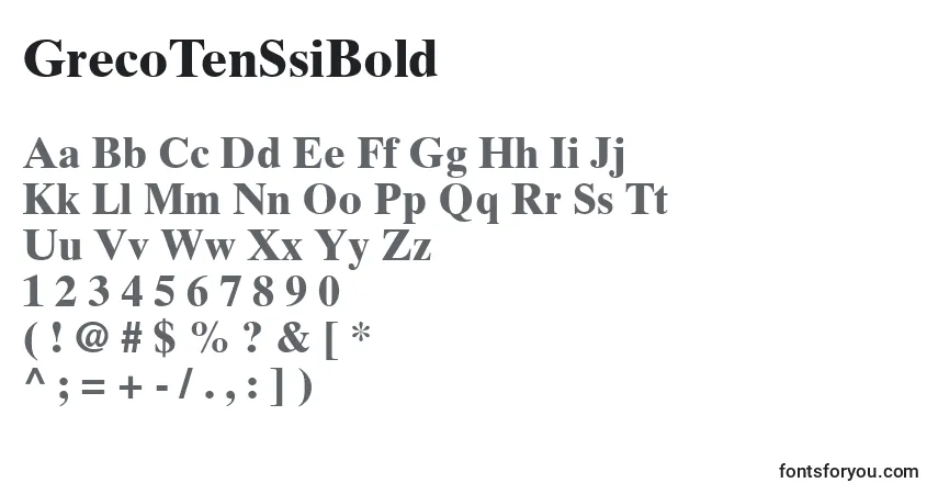 Schriftart GrecoTenSsiBold – Alphabet, Zahlen, spezielle Symbole