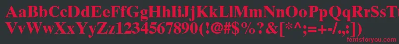 フォントGrecoTenSsiBold – 黒い背景に赤い文字