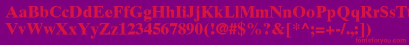 フォントGrecoTenSsiBold – 紫の背景に赤い文字
