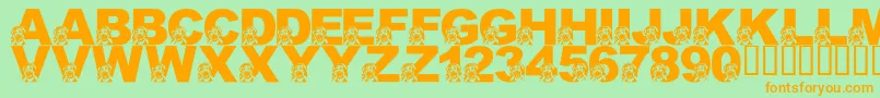 LmsOhTheHorrorOfItAll Font – Orange Fonts on Green Background