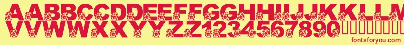 LmsOhTheHorrorOfItAll Font – Red Fonts on Yellow Background