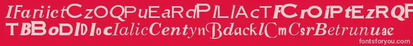 SampleEsfNormal Font – Pink Fonts on Red Background