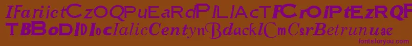 SampleEsfNormal Font – Purple Fonts on Brown Background