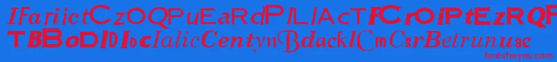 SampleEsfNormal Font – Red Fonts on Blue Background