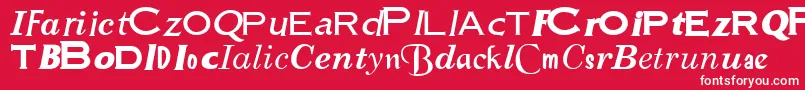SampleEsfNormal Font – White Fonts on Red Background