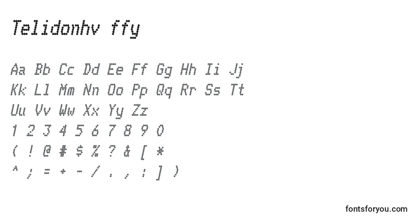 Schriftart Telidonhv ffy – Alphabet, Zahlen, spezielle Symbole